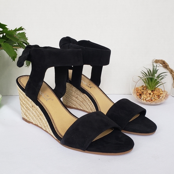 Splendid Shoes - Splendid Tesla Suede Tie-back Wedge Espadrilles